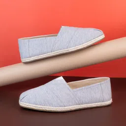 Styli Men Grey Round Toe Canvas Espadrilles-image-83