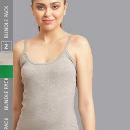 FBAR Pack Of 2 Non-Padded Bio Wash Pure Cotton Camisoles-picture-16