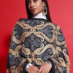 Zamour Embroidered Fine Woollen Shawl image 3