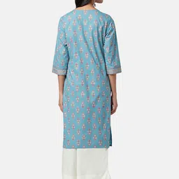 RANGMANCH BY PANTALOONS Women Ethnic Motifs Printed Notch Neck Cotton Kurta image 5