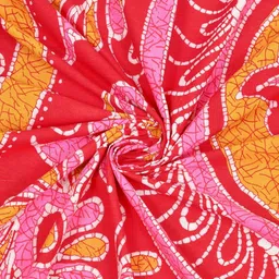 uniqchoice Red Traditional 120 TC Cotton Queen Sized Bedsheet with 2 Pillow Cover image 2