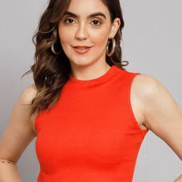 GUTI Pack Of 2 Ribbed Sleeveless Casual Crop Tops image 2