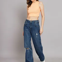 GUTI Pack Of 2 Ribbed Sleeveless Casual Crop Tops image 3