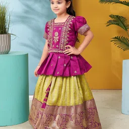 Aarika Girls Embroidered Thread Work Ready to Wear Lehenga & image 4