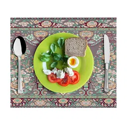 ambbi collections Tradional (18x13) Grey Satin (Set of 6) Placemat image 2