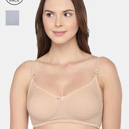 Inner Sense Pack of 2 Multicoloured Solid Non-Wired Antimicrobial Maternity Sustainable Bra-picture-27