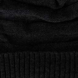 Bharatasya Men Black Solid Beanie Cap image 5