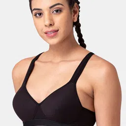 Tweens Pack of 2 Black Solid Non Wired Full Coverage T-shirt Bras TLW-405-2PC-BLK-Black image 4
