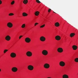 YK Girls Red & White Printed Night suit image 4