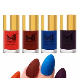 MI FASHION Set Of 4 Velvet Matte Long Lasting Nail Polish- 9.9 ml Each-picture-30