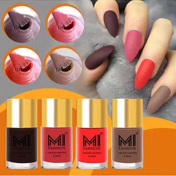 MI FASHION Set Of 4 Velvet Matte Long-Lasting Nail Polish - 9.9ml each-picture-18