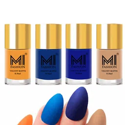 MI FASHION Set Of 4 Velvet Matte Long Lasting Nail Polish- 9.9 ml Each-picture-23