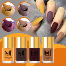MI FASHION Set Of 4 Velvet Matte Long-Lasting Nail Polish - 9.9ml each-picture-44