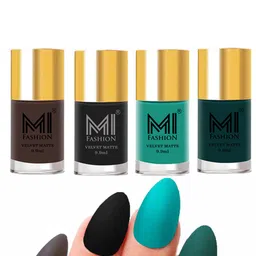 MI FASHION Set Of 4 Velvet Matte Long Lasting Nail Polish- 9.9 ml Each-picture-24