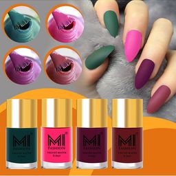 MI FASHION Set Of 4 Velvet Matte Long Lasting Nail Polish- 9.9 ml Each-picture-7