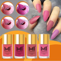 MI FASHION Set Of 4 Velvet Matte Long-Lasting Nail Polish - 9.9ml each-picture-19