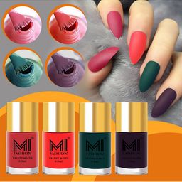 MI FASHION Set Of 4 Velvet Matte Long-Lasting Nail Polish - 9.9ml each-picture-39