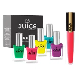 JUICE Set of 5 One Coat Nail Polishes with 1 Liptint - Bling Pink-picture-28