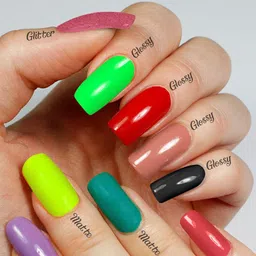 PERPAA Set Of 4 Quick Dry & Long Lasting Nail Polishes With Nail Enamel Wipes image 5