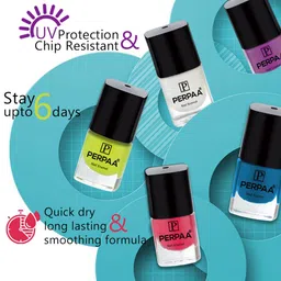 PERPAA Set Of 4 Quick Dry & Long Lasting Nail Polishes With Nail Enamel Wipes image 2