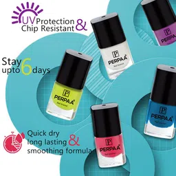 PERPAA Set Of 4 Quick Dry & Long Lasting Nail Polishes With Nail Enamel Wipes image 3