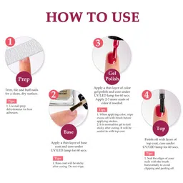 PERPAA Set Of 4 Quick Dry & Long Lasting Nail Polishes With Nail Enamel Wipes image 2