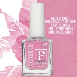 PERPAA Colorich Set3 French Formula Nail Polishe-10mlEach-Baby Pink,IceBlue,Texture Silver image 4