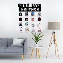 VAH Kya Bat Hai !! Black 12 Photos Display Hanging Wooden Photo Frame with Clips image 2