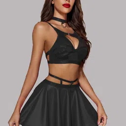 FIMBUL Self Design Halter Neck Baby Doll-picture-17