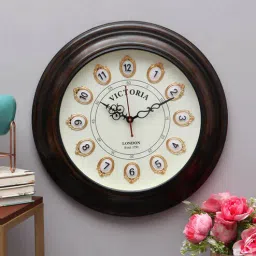 qamar home solutions Brown Mdf Vintage Wall Clock (1 Piece)-picture-11