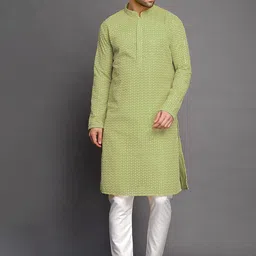 Utsav Fashion Embroidered Regular Kurta with Pyjamas image 1