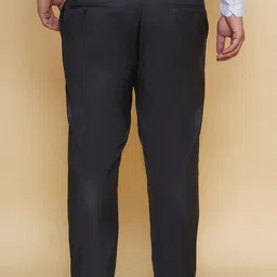 John Pride Plus Size Men Mid-Rise Pure Cotton Formal Trousers image 4