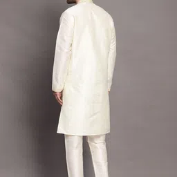 Utsav Fashion Mandarin Collar Art Silk Straight Kurta With Pyjama image 5