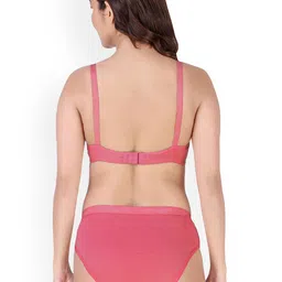 In-Curve Breathable Cotton Non Padded Bra With Basic Briefs image 3