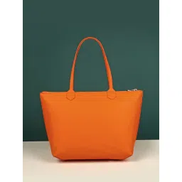 The House Of Ganges Orange Pu Solid Handbag image 1