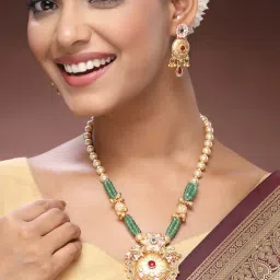 ADIVA Multi-Color Gold Plated Stones Jewellery Set-image-52