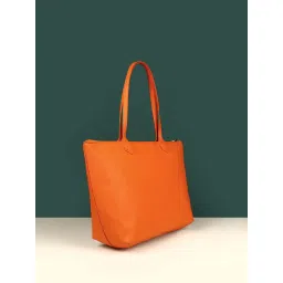 The House Of Ganges Orange Pu Solid Handbag image 3