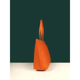 The House Of Ganges Orange Pu Solid Handbag image 4