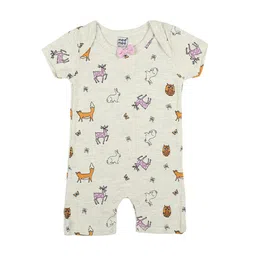 MeeMee Infant Girls Pack Of 2 Printed Cotton Rompers image 3