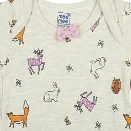 MeeMee Infant Girls Pack Of 2 Printed Cotton Rompers image 2