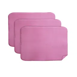 Kuber Industries Pink 3 Pieces Microfiber Reversible Water Absorption Dish Drying Mats image 2
