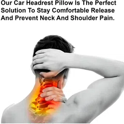 Pum Pum Grey Fibre Filled Ultra Soft Car Bolster Headrest Pillow image 4