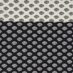 swayam Black Cotton 240TC Fitted Queen Size Bedsheet with 2 Pillow Covers image 2