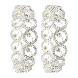 ZULKA Set of 2 Gold Plated American Diamond Metal Bangles-picture-38