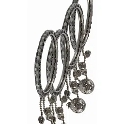 ZULKA Set of 4 Metal with BallChain and Balls Latkan Kada image 3
