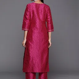 KALINI Ethnic Motifs Yoke Design Thread Work Kurta With Trouser image 3
