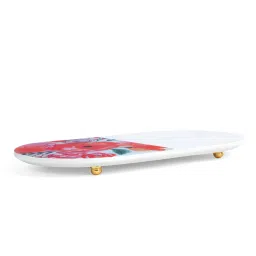 posh n plush Multicolour Oval Floral (14 x 6 Inches) Appetizer Platter image 4