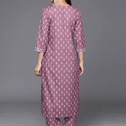 KALINI Ethnic Motifs Printed Straight Kurta with Trousers image 4