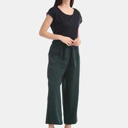 U.S. Polo Assn. Women Navy Blue Solid Round Neck T-shirt image 5