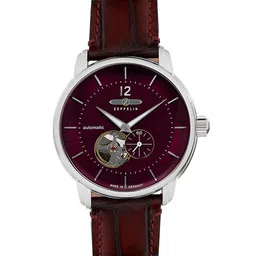 ZEPPELIN Men Skeleton Dial & Leather Straps Analogue Automatic Motion Powered Watch 81665 image 2